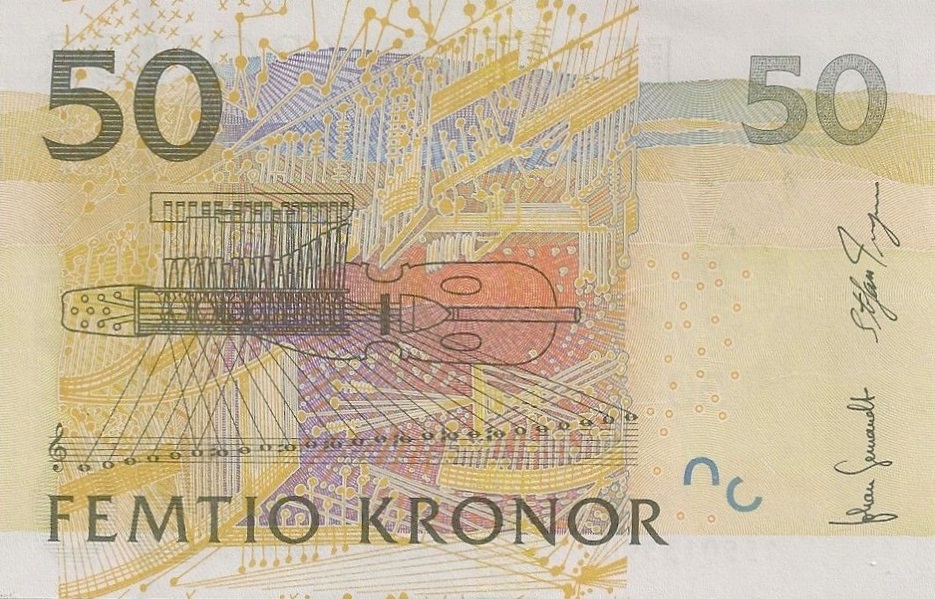 Back of Sweden p64c: 50 Kronor from 2011