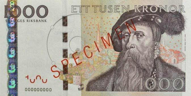 Front of Sweden p67s: 1000 Kronor from 2005