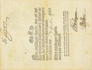 pA93b from Sweden: 8 Schillingar Specie from 1819 pA93b from Sweden: 8 Schillingar Specie from 1819