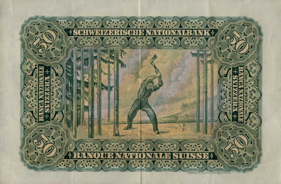 Back of Switzerland p34c: 50 Franken from 1927