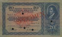 p39s1 from Switzerland: 20 Franken from 1929