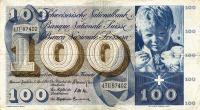 p49f from Switzerland: 100 Franken from 1964