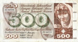 p51a from Switzerland: 500 Franken from 1961 p51a from Switzerland: 500 Franken from 1961