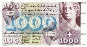 p52f from Switzerland: 1000 Franken from 1963 p52f from Switzerland: 1000 Franken from 1963