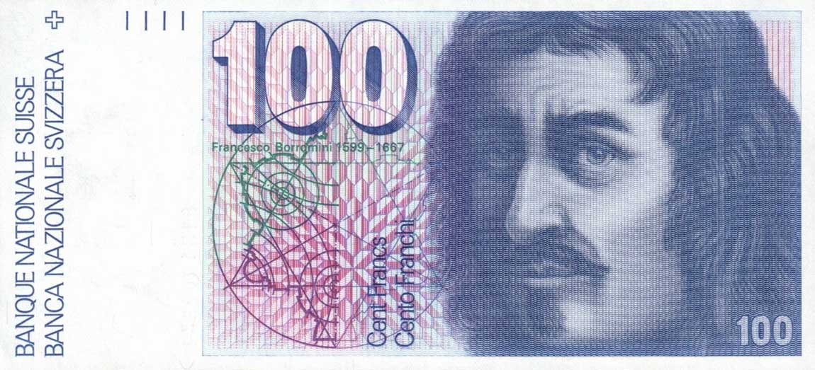 Front of Switzerland p57k: 100 Franken from 1991