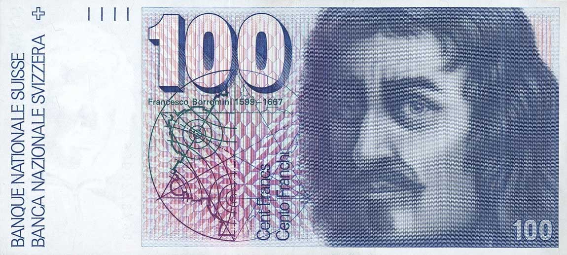 Front of Switzerland p57m: 100 Franken from 1993