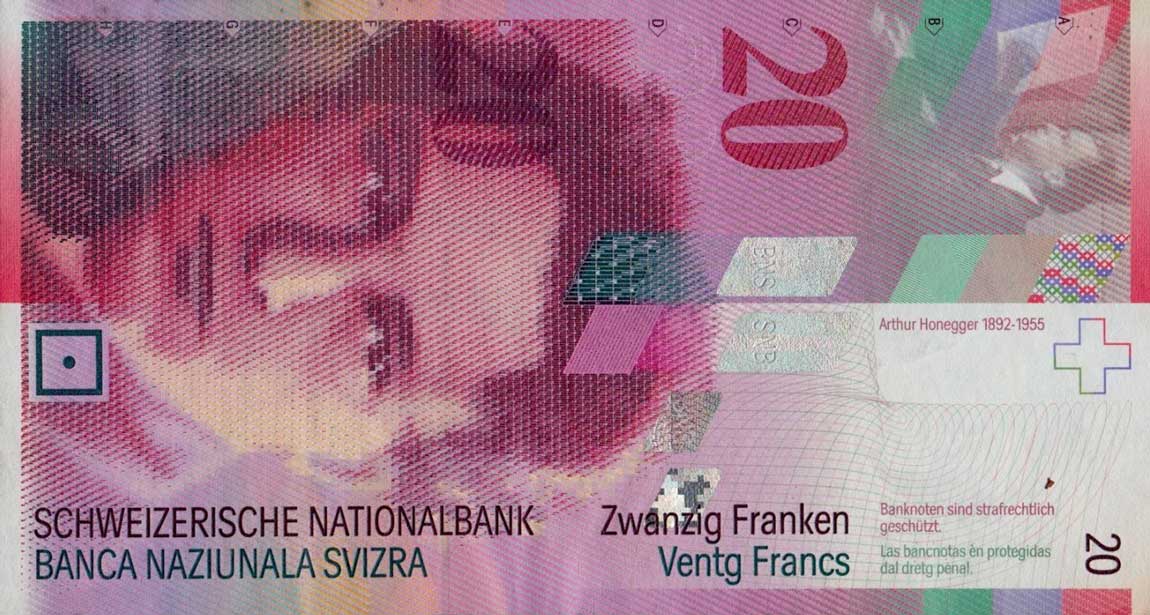 Front of Switzerland p69c: 20 Franken from 2004