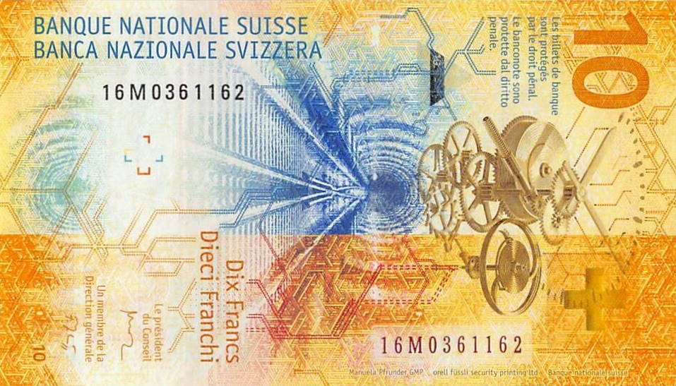 Back of Switzerland p75b: 10 Francs from 2016