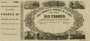 pS261 from Switzerland: 10 Franken from 1866 pS261 from Switzerland: 10 Franken from 1866