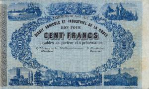 pS263 from Switzerland: 100 Franken from 1872 pS263 from Switzerland: 100 Franken from 1872