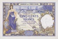 p13a from Tahiti: 500 Francs from 1923