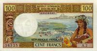 p24b from Tahiti: 100 Francs from 1973