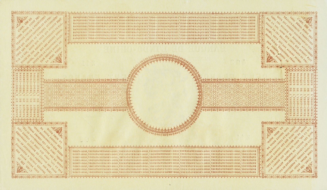 Back of Tahiti p6b: 100 Francs from 1920