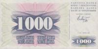 Gallery image for Bosnia and Herzegovina p15a: 1000 Dinara from 1992