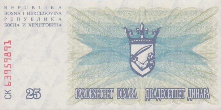 Back of Bosnia and Herzegovina p54c: 25000 Dinara from 1993