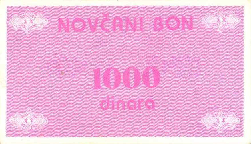 Back of Bosnia and Herzegovina p50a: 1000 Dinara from 1992