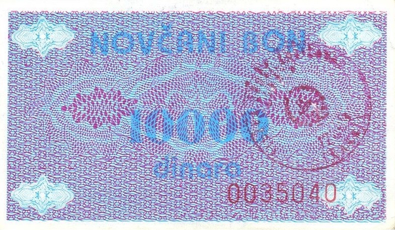 Front of Bosnia and Herzegovina p52a: 10000 Dinara from 1992