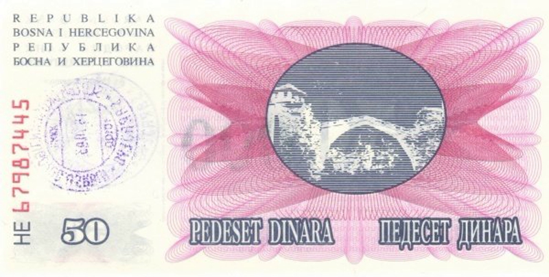 Back of Bosnia and Herzegovina p55e: 50000 Dinara from 1993