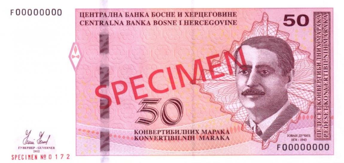 Front of Bosnia and Herzegovina p85s: 50 Convertible Maraka from 2012