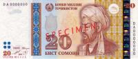 p17s from Tajikistan: 20 Somoni from 1999