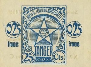 p1 from Tangier: 0.25 Franco from 1941 p1 from Tangier: 0.25 Franco from 1941