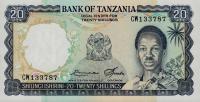 p3e from Tanzania: 20 Shillings from 1966