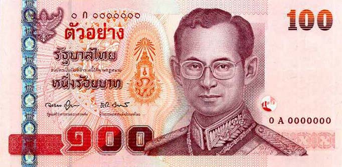 Front of Thailand p114s: 100 Baht from 2005