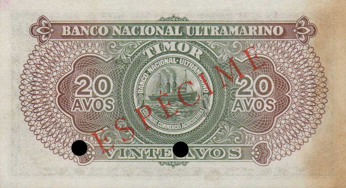 Back of Timor p21s: 20 Avos from 1948