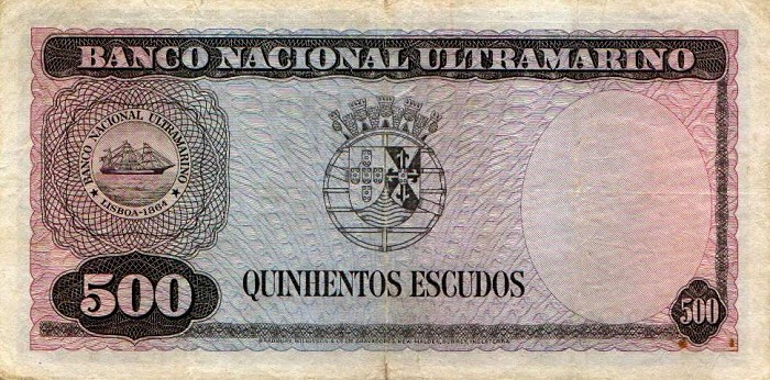 Back of Timor p25a: 500 Escudos from 1959