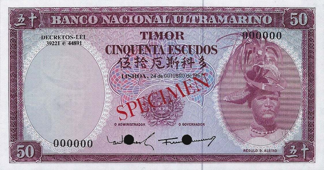 Front of Timor p27ct: 50 Escudos from 1967