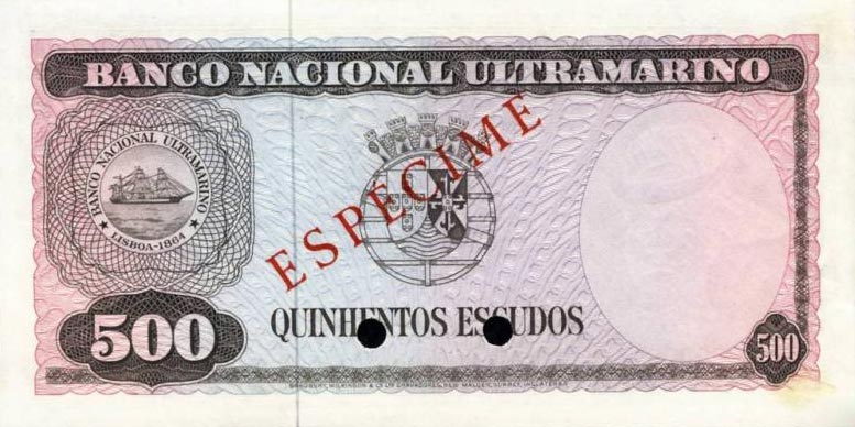 Back of Timor p29s: 500 Escudos from 1963