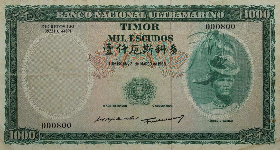 Front of Timor p30a: 1000 Escudos from 1968