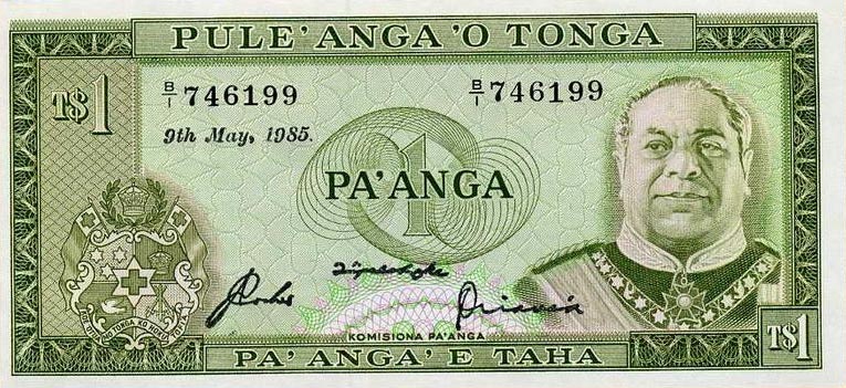 Front of Tonga p19c: 1 Pa'anga from 1976