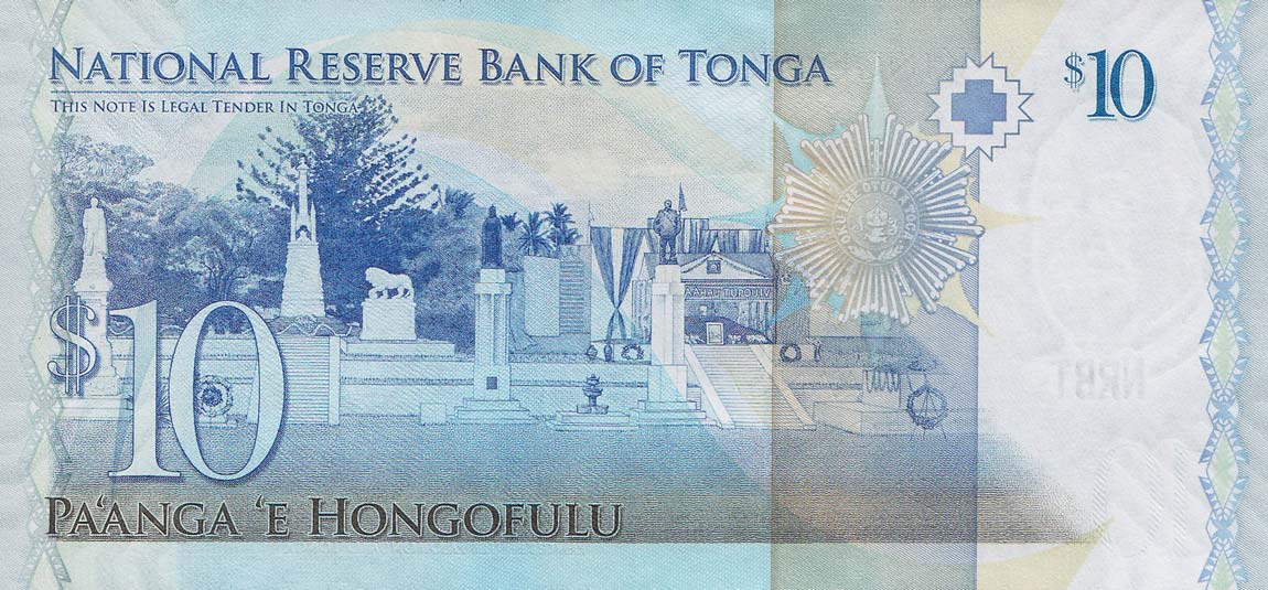 Back of Tonga p40: 10 Pa'anga from 2008