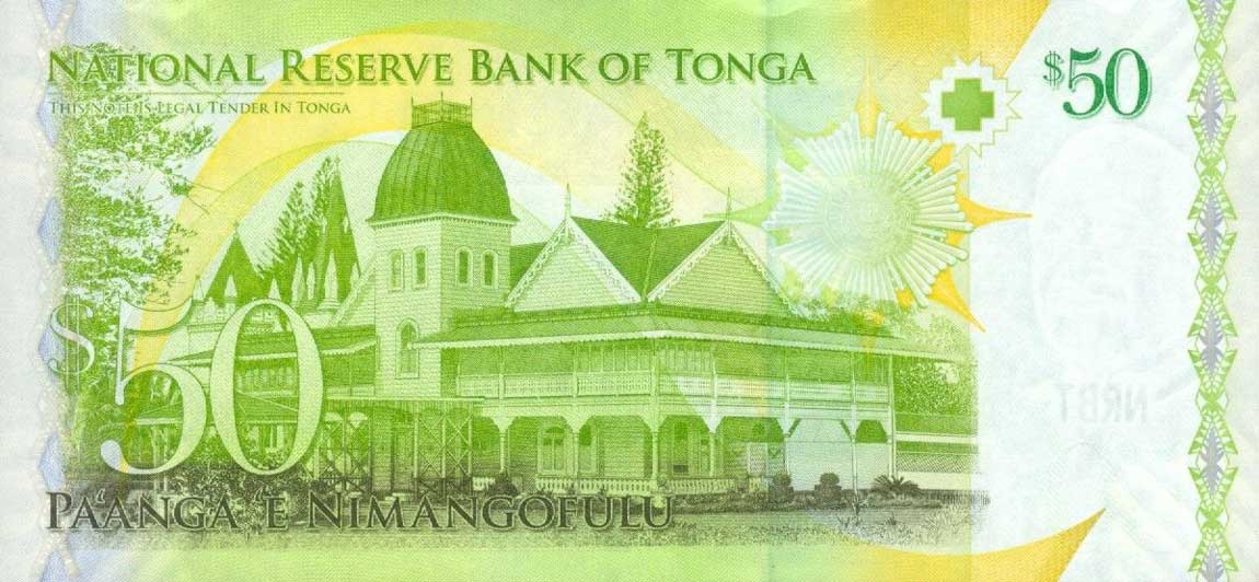 Back of Tonga p42: 50 Pa'anga from 2008