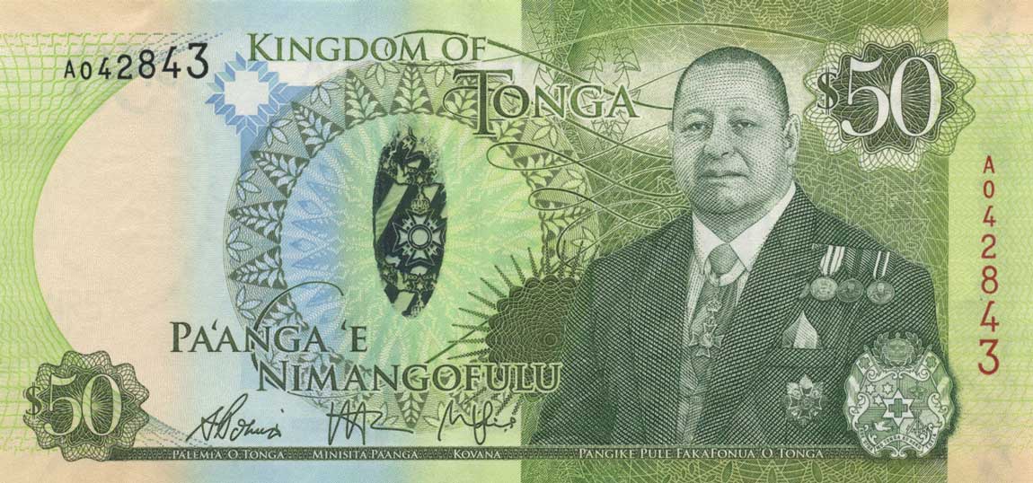 Front of Tonga p48: 50 Pa'anga from 2015