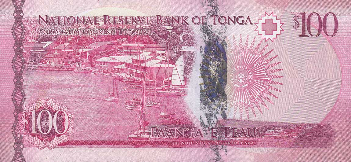 Back of Tonga p49: 100 Pa'anga from 2015