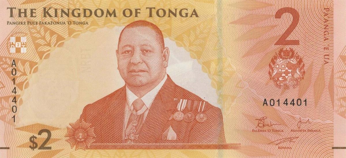 Front of Tonga p50: 2 Pa'anga from 2023