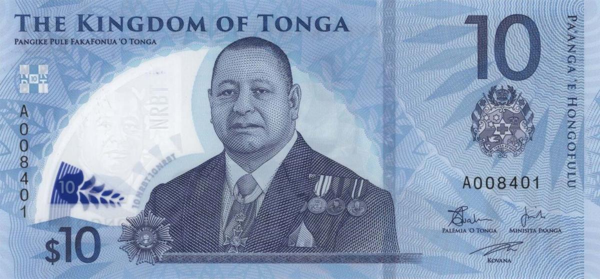 Front of Tonga p52: 10 Pa'anga from 2023