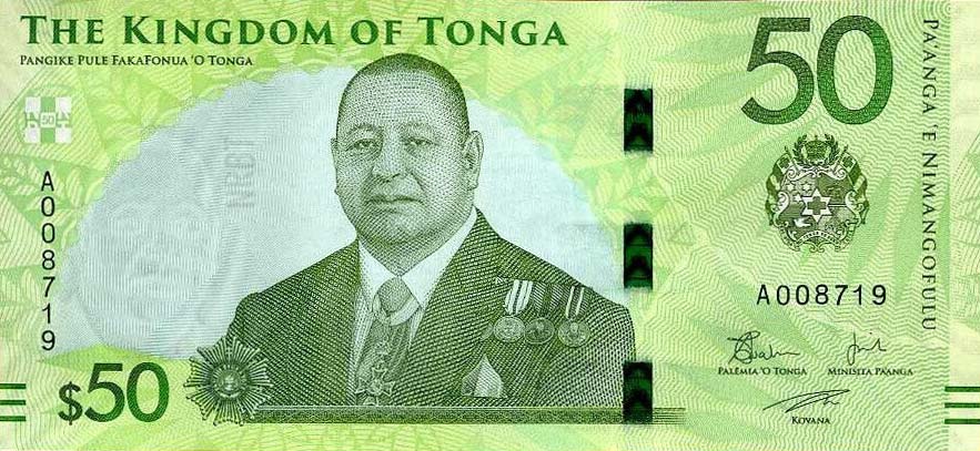 Front of Tonga p54: 50 Pa'anga from 2023