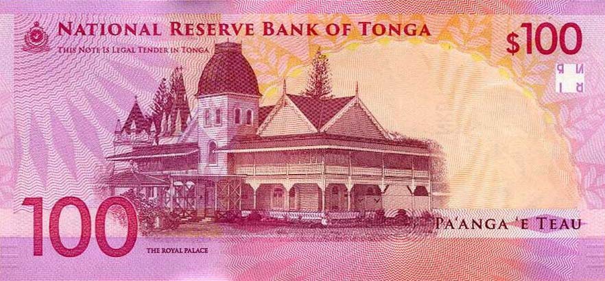 Back of Tonga p55: 100 Pa'anga from 2023