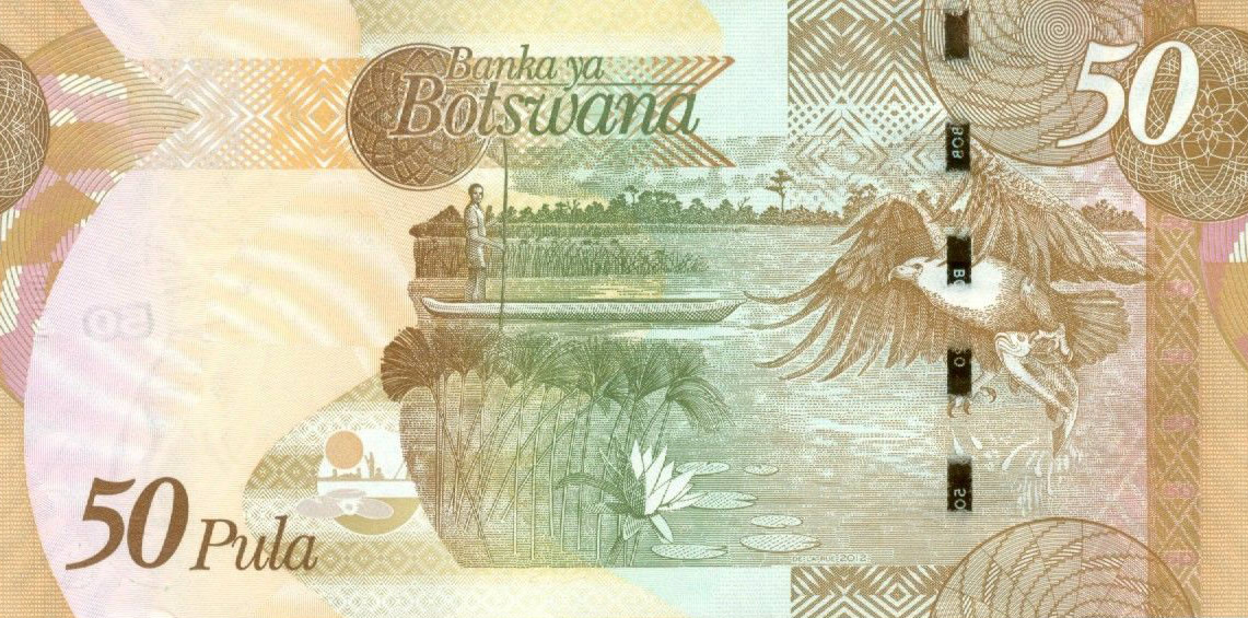 Back of Botswana p32b: 50 Pula from 2012