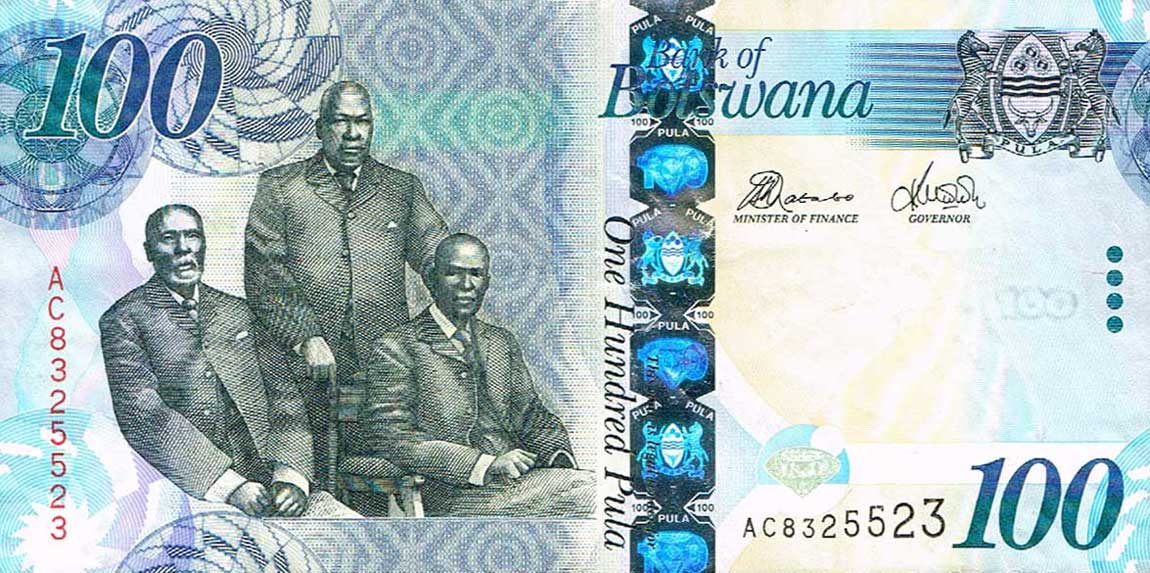 Front of Botswana p33b: 100 Pula from 2010