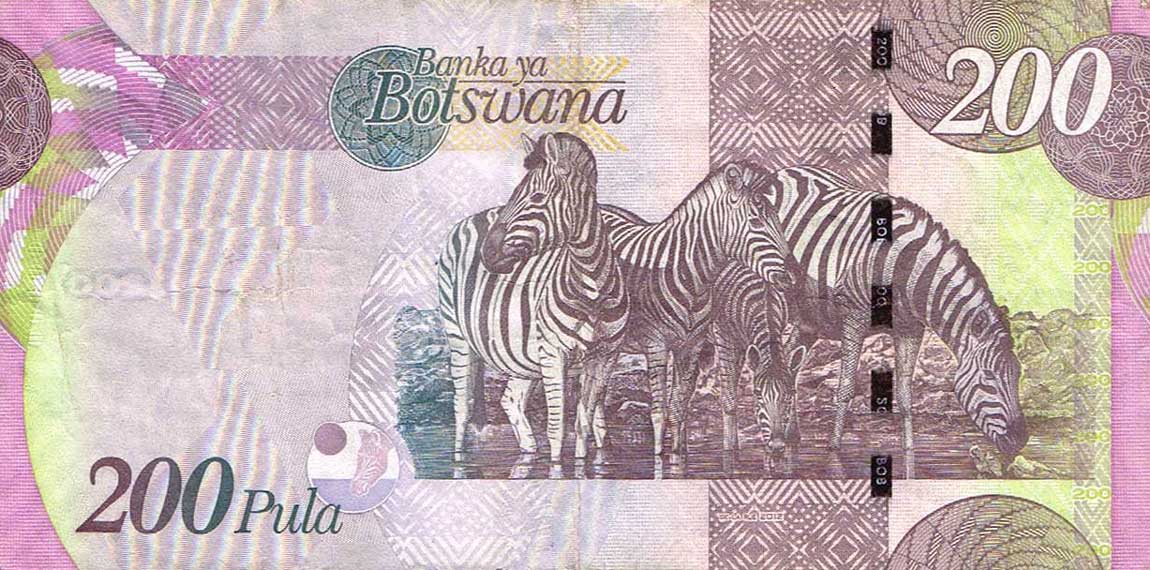 Back of Botswana p34b: 200 Pula from 2010