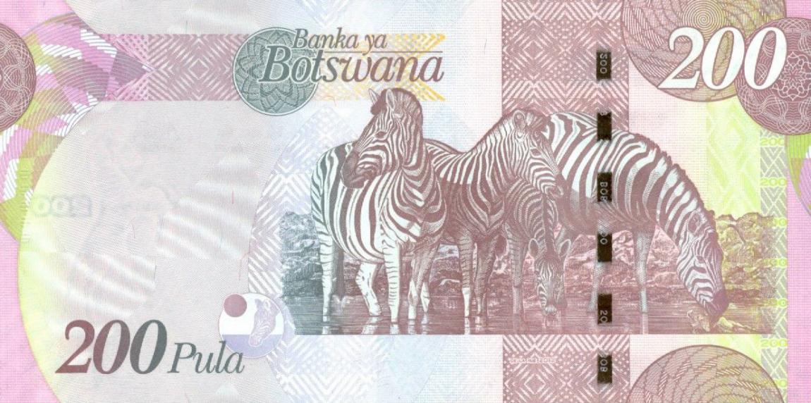 Back of Botswana p34c: 200 Pula from 2012