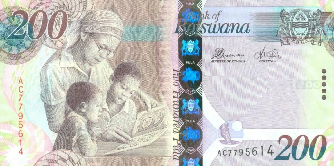 Front of Botswana p34c: 200 Pula from 2012