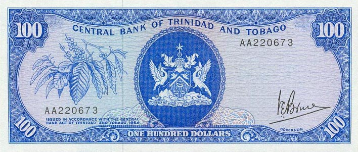 Front of Trinidad and Tobago p35a: 100 Dollars from 1964