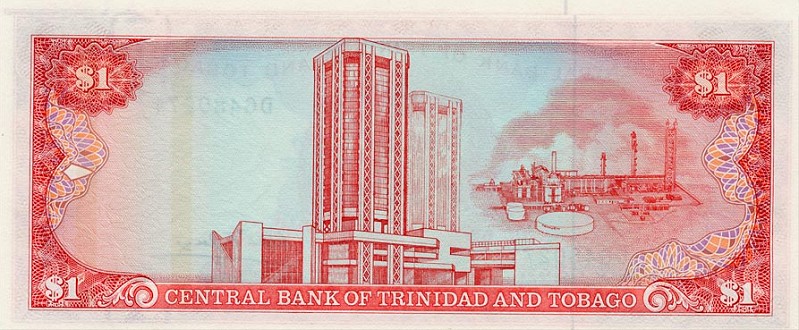 Back of Trinidad and Tobago p36b: 1 Dollar from 1985