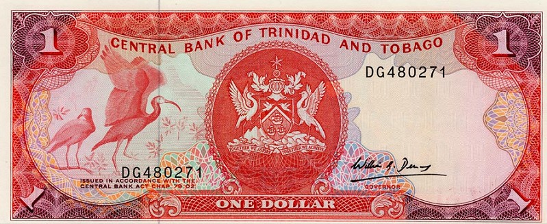 Front of Trinidad and Tobago p36b: 1 Dollar from 1985