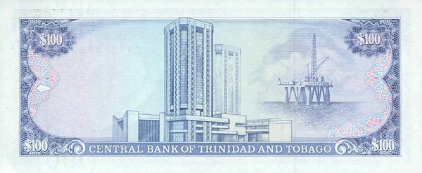 Back of Trinidad and Tobago p40d: 100 Dollars from 1985